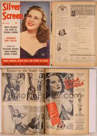 9h034 SILVER SCREEN magazine November 1944, c/u of pretty Deanna Durbin in Can't Help Singing!