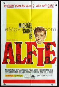 9j498 ALFIE Aust 1sh '66 British cad Michael Caine loves them and leaves them!