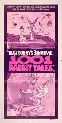9j585 1001 RABBIT TALES Aust daybill '82 Bugs Bunny, Daffy Duck, Porky Pig, Chuck Jones cartoon!