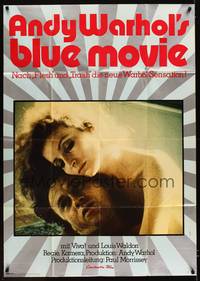 9j033 BLUE MOVIE German 33x47 '72 Andy Warhol, sex, Viva, Louis Waldon, Sickert art design!