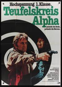 9j066 FURY German 33x47 '79 Brian De Palma, cool image of Kirk Douglas w/pistol!