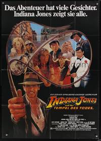 9j076 INDIANA JONES & THE TEMPLE OF DOOM German 33x47 '84 completely different art by Reynolds!