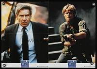 9j015 CLEAR & PRESENT DANGER German LC poster '94 close-ups of Harrison Ford & Willem Dafoe!