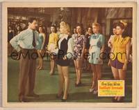 9k244 FOOTLIGHT SERENADE LC '42 Betty Grable & lots of sexy dancing girls at rehearsal!