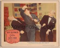 9k260 GILDA LC '46 George MacReady in tuxedo watches tough guy Glenn Ford punching man!