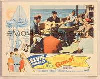 9k261 GIRLS GIRLS GIRLS LC #7 '62 Elvis Presley playing guitar on boat for fishermen!
