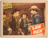 9k317 LAW MEN signed LC '44 by Marshall Reed, Johnny Mack Brown holds gun on bad guy!