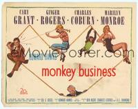 9k082 MONKEY BUSINESS TC '52 Cary Grant, Ginger Rogers, sexy Marilyn Monroe, Charles Coburn
