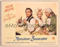 9k339 MONSIEUR BEAUCAIRE LC #6 '46 close up of Bob Hope, pretty Joan Caulfield & Patric Knowles!