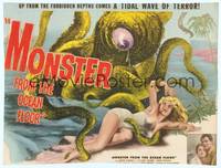 9k083 MONSTER FROM THE OCEAN FLOOR TC '54 great image of the beast attacking sexy girl!