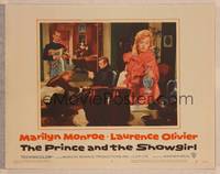 9k382 PRINCE & THE SHOWGIRL LC #5 '57 sexy Marilyn Monroe pours refreshment for Laurence Olivier!