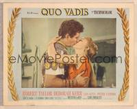 9k388 QUO VADIS LC #7 '51 close up of Robert Taylor passionately kissing sexy Deborah Kerr