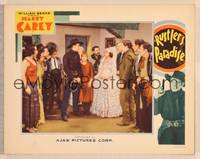9k412 RUSTLER'S PARADISE LC '35 Harry Carey with whip standing with bride in room full of people!