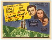 9k106 SCARLET STREET TC '45 Fritz Lang film noir, Edward G. Robinson, Joan Bennett, Dan Duryea