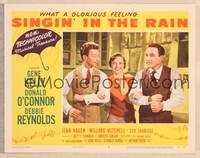 9k429 SINGIN' IN THE RAIN LC #2 '52 Gene Kelly, Donald O'Connor, Debbie Reynolds sing Good Morning!