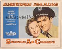 9k445 STRATEGIC AIR COMMAND LC #3 '55 romantic close up of pilot James Stewart & June Allyson!