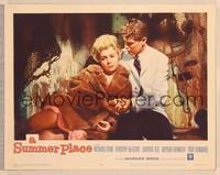 9k450 SUMMER PLACE LC #8 '59 best close up of Troy Donahue holding sexy young Sandra Dee!