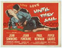 9k133 UNTIL THEY SAIL TC '57 great romantic close up of Paul Newman & sexy Jean Simmons!