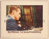 9k524 YOUNG PHILADELPHIANS LC #5 '59 close up of concerned lawyer Paul Newman on telephone!