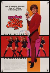 9m024 AUSTIN POWERS: THE SPY WHO SHAGGED ME signed 1sh '99 by Mike Myers & Heather Graham!