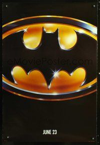 9m086 BATMAN matte finish teaser 1sh '89 Michael Keaton, Jack Nicholson