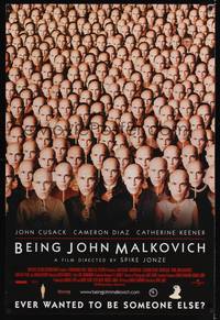 9m100 BEING JOHN MALKOVICH int'l 1sh '99 Spike Jonze, wacky image of lots of Malkovich heads!