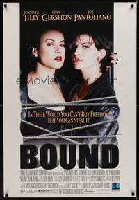 9m025 BOUND signed 1sh '96 by Gina Gershon, Wachowski Brothers crime thriller!