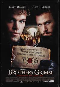 9m124 BROTHERS GRIMM advance DS 1sh '05 Matt Damon, Heath Ledger, happily ever after!