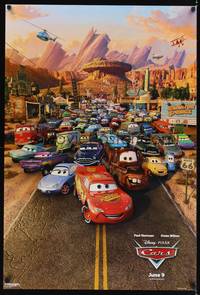 9m132 CARS advance DS 1sh '06 Walt Disney animated automobile racing, Owen Wilson, Paul Newman!