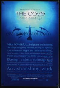 9m151 COVE DS 1sh '09 Louie Psihoyos documentary, cool image of man swimming w/dolphins!