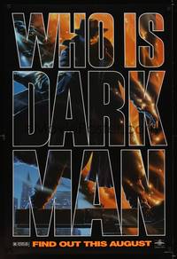 9m165 DARKMAN teaser DS 1sh '90 Sam Raimi, cool artwork of masked hero Liam Neeson!