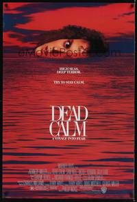 9m168 DEAD CALM 1sh '89 Sam Neill, wild image of Nicole Kidman on horizon of red ocean!