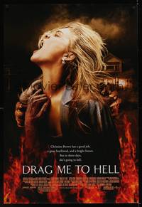 9m182 DRAG ME TO HELL DS 1sh '09 Sam Raimi horror, Alison Lohman being dragged down into flames!