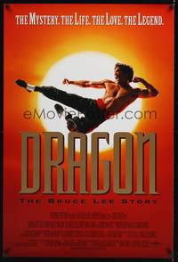 9m183 DRAGON: THE BRUCE LEE STORY DS 1sh '93 Bruce Lee bio, cool image of Jason Scott Lee!