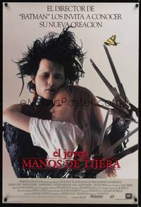 9m188 EDWARD SCISSORHANDS Spanish/U.S. int'l DS 1sh '90 Tim Burton classic, Johnny Depp & Winona Ryder!