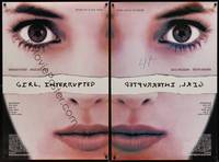 9m029 GIRL, INTERRUPTED DS signed 1sh '99 by Angelina Jolie, c/u of mental patient Winona Ryder!