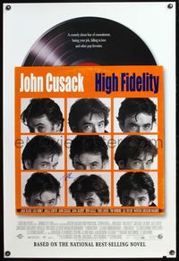 9m030 HIGH FIDELITY DS signed 1sh '00 by John Cusack, great record album & sleeve design!
