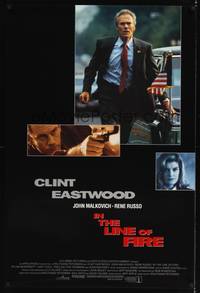 9m290 IN THE LINE OF FIRE int'l DS 1sh '93 Clint Eastwood as Secret Service, John Malkovich!
