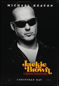 9m324 JACKIE BROWN teaser 1sh '97 Quentin Tarantino, Michael Keaton in shades!