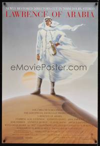 9m355 LAWRENCE OF ARABIA 1sh R89 David Lean classic starring Peter O'Toole, cool artwork!