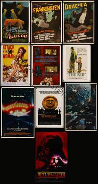 9m020 COMMERCIAL REPRO POSTER LOT lot of 18 commercial posters '60s-90s Dracula, Frankenstein, more!