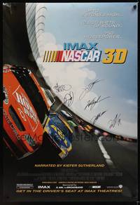 9m037 NASCAR 3D DS IMAX signed 1sh '04 by Dale Earnhardt Jr, Jeff Gordon, Johnson, Busch & Stewart!