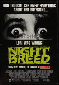 9m429 NIGHTBREED 1sh '90 directed by Clive Barker, Anne Bobby, David Cronenberg!