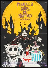 9m430 NIGHTMARE BEFORE CHRISTMAS Spanish '93 Tim Burton, Disney, great different horror art!