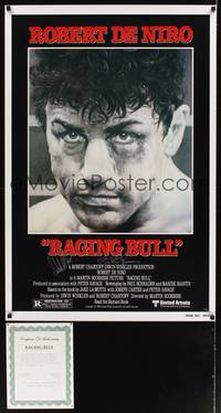 9m040 RAGING BULL repro signed 1sh '80 by Robert De Niro & Martin Scorsese, classic image of boxer!