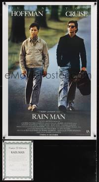 9m041 RAIN MAN repro advance signed 1sh '88 by Dustin Hoffman & Tom Cruise, Barry Levinson directed