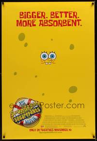 9m518 SPONGEBOB SQUAREPANTS MOVIE advance DS 1sh '04 great poster image of Spongebob!