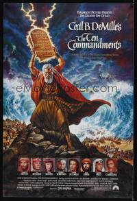 9m543 TEN COMMANDMENTS 1sh R89 cool art of Charlton Heston by Ezra!