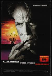 9m596 WHITE HUNTER, BLACK HEART 1sh '90 super close up of Clint Eastwood as director John Huston!
