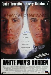 9m048 WHITE MAN'S BURDEN DS signed 1sh '95 by John Travolta, justice is seldom black and white!